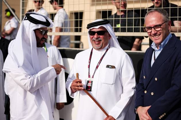 F1 - BAHRAIN GRAND PRIX 2025 DOMENICALI Stefano (ita), Chairman and CEO Formula One Group FOG, portrait, BEN SULAYEM Mohammed (uae), President of the FIA, portrait during the Formula 1 Gulf Bahrain Grand Prix 2025, 4th round of the 2025 FIA Formula One World Championship, WM, Weltmeisterschaft from April 11 to 13, 2025 on the Bahrain International Circuit, in Sakhir, Bahrain - SakhirBahrain  Copyright: xEricxAlonsox