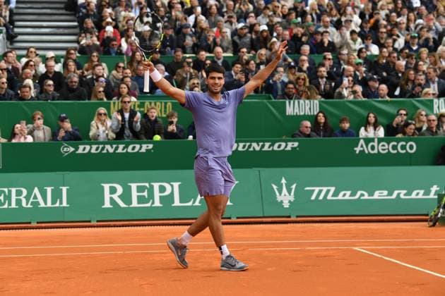 TENNIS : Rolex Monte Carlo Masters 2025 - Finale - Masters 1000 ATP, Tennis Herren - Monaco - 13 04 2025 Victoire de Carlos Alcaraz (ESP) Monaco  Copyright: xChryslenexCaillaudx xMCCCx