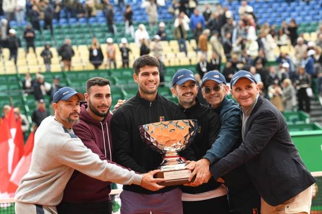 TENNIS : Rolex Monte Carlo Masters 2025 - Finale - Masters 1000 ATP, Tennis Herren - Monaco - 13 04 2025 Victoire de Carlos Alcaraz (ESP) Monaco  Copyright: xChryslenexCaillaudx xMCCCx