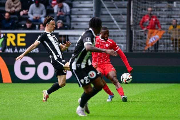 FOOTBALL : Angers vs Montpellier - Ligue 1 - 13 04 2025 Modibo SAGNAN ( 5 - Montpellier ) during the Ligue 1 match between Angers SCO and Montpellier HSC at Stade Raymond Kopa on April 13, 2025 in Angers, France. ( Photo by Dante Badano PsnewZ ) - AngersFrance  Copyright: xDantexBadanox