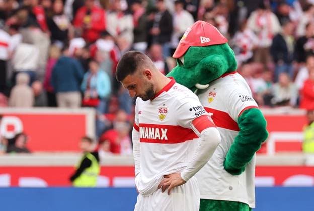Sport Bilder des Tages 13.04.2025, Deutschland, Stuttgart, Fußball Bundesliga, Saison 2024 2025, VfB Stuttgart, vs. SV Werder Bremen, Deniz Undav (VfB) Gemäß den Vorgaben der DFL Deutsche Fußball Liga ist es untersagt, in dem Stadion und oder vom Spiel angefertigte Fotoaufnahmen in Form von Sequenzbildern und oder videoähnlichen Fotostrecken zu verwerten bzw. verwerten zu lassen.