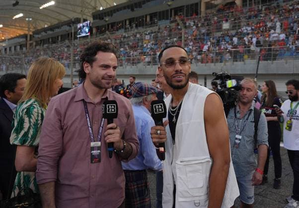 13.04.2025, Bahrain International Circuit, Sakhir, Formula 1 Gulf Air Bahrain Grand Prix 2025 ,im Bild Fussballer Pierre-Emerick Aubameyang (Photo by Hasan Bratic DeFodi Images)