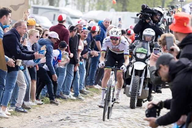 PARIS ROUBAIX 2025 PHOTOPQR VOIX DU NORD PASCAL BONNIERE ; 13 04 2025 ; QUIEVY 13.04.2025 - cyclisme - course cycliste Paris Roubaix Hommes 122 eme edition , secteur pave Quievy a Saint Python . Tadej Pogacar . Photo Pascal Bonniere La voix Du Nord Paris-Roubaix race northern France on April 13, 2025. HAUTS DE FRANCE France  Copyright: xPHOTOPQR VOIXxDUxNORD MAXPPPxPASCALxBONNIEREx 20250413VDN2471 20250413VDN2471