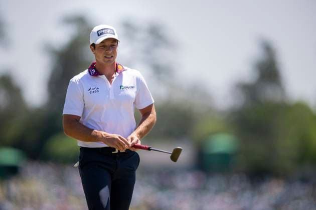 250413 Viktor Hovland of Norway during the final round of the 2025 Masters Golf Tournament on April 13, 2025 in Augusta. Photo: Petter Arvidson BILDBYRAN kod PA PA1010 bbeng golf masters the masters augusta us masters norge Copyright: PETTERxARVIDSON BB250413PA006