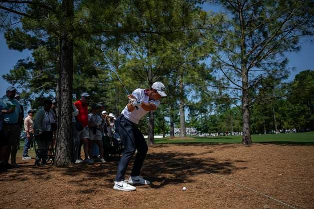 250413 Viktor Hovland of Norway during the final round of the 2025 Masters Golf Tournament on April 13, 2025 in Augusta. Photo: Petter Arvidson BILDBYRAN kod PA PA1010 bbeng golf masters the masters augusta us masters norge Copyright: PETTERxARVIDSON BB250413PA010