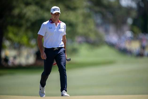 250413 Viktor Hovland of Norway during the final round of the 2025 Masters Golf Tournament on April 13, 2025 in Augusta. Photo: Petter Arvidson BILDBYRAN kod PA PA1010 bbeng golf masters the masters augusta us masters norge Copyright: PETTERxARVIDSON BB250413PA013