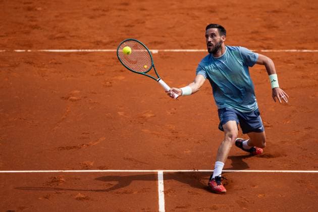 Sport Bilder des Tages Damir Dzumhur of Bosnia and Herzegovina during his match against Cameron Norrie of Great Britain during their match of day two of the Barcelona Open Banc Sabadell at Real Club De Tenis Barcelona, Spain (Judit Cartiel SPP) Copyright: xJuditxCartiel SPPx spp-en-JuCa-JUCA1178