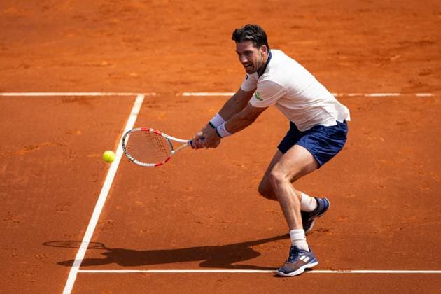 Cameron Norrie of Great Britain celebrates a point during his match against Damir Dzumhur of Bosnia and Herzegovina during their match of day two of the Barcelona Open Banc Sabadell at Real Club De Tenis Barcelona, Spain (Judit Cartiel SPP) Copyright: xJuditxCartiel SPPx spp-en-JuCa-JUCA1420