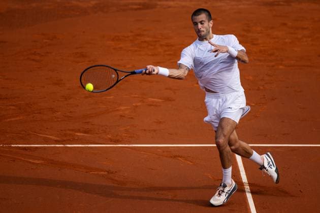Ethan Quinn of the United States during their match of day two of the Barcelona Open Banc Sabadell at Real Club De Tenis Barcelona, Spain (Judit Cartiel SPP) Copyright: xJuditxCartiel SPPx spp-en-JuCa-JUCA2910