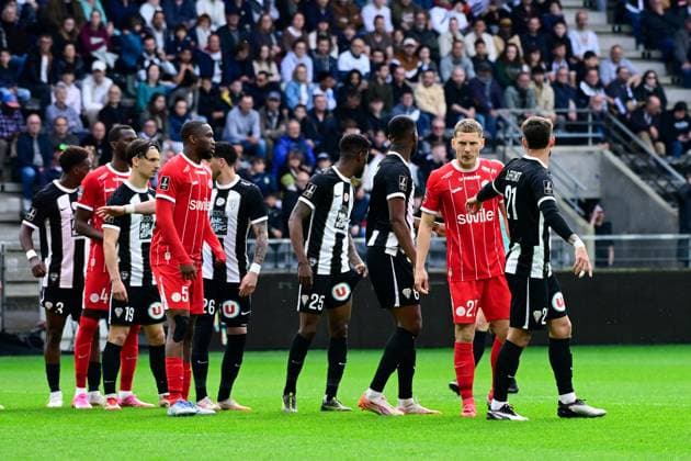FOOTBALL : Angers vs Montpellier - Ligue 1 - 13 04 2025 Becir OMERAGIC ( 27 - Montpellier ) during the Ligue 1 match between Angers SCO and Montpellier HSC at Stade Raymond Kopa on April 13, 2025 in Angers, France. ( Photo by Dante Badano PsnewZ ) - AngersFrance  Copyright: xDantexBadanox