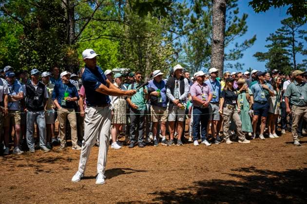 250413 Ludvig Aberg of Sweden during the final round of the 2025 Masters Golf Tournament on April 13, 2025 in Augusta. Photo: Petter Arvidson BILDBYRAN kod PA PA1010 bbeng golf masters the masters augusta us masters sverige Copyright: PETTERxARVIDSON BB250413PA040