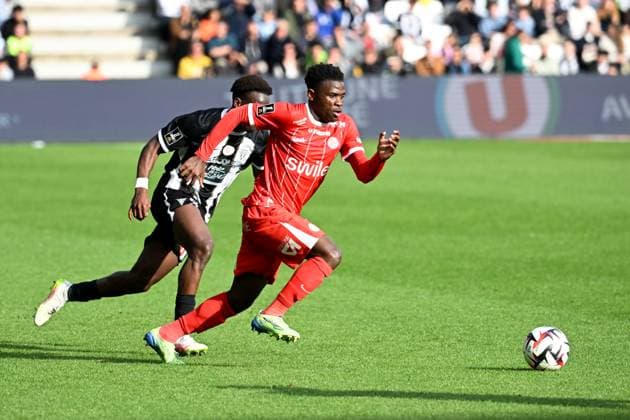 Angers SCO v Montpellier Herault SC - Ligue 1 McDonald s 2024 2025 49 Wilfried Chancy NDOLLO BILLE (mhsc) during the Ligue 1 McDonald s match between Angers and Montpellier at Stade Raymond Kopa on April 13, 2025 in Angers, France. Angers France  Copyright: xFEPx 776306824