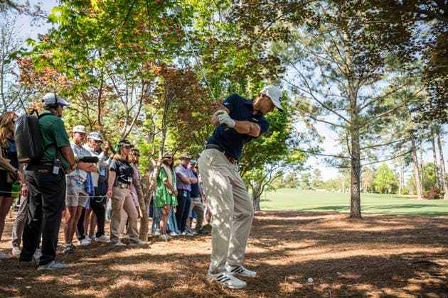 250413 Ludvig Aberg of Sweden during the final round of the 2025 Masters Golf Tournament on April 13, 2025 in Augusta. Photo: Petter Arvidson BILDBYRAN kod PA PA1010 bbeng golf masters the masters augusta us masters Copyright: PETTERxARVIDSON BB250413PA067