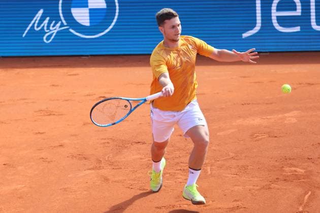 Miomir Kecmanovic (SRB) am Ball, Tennis BMW Open by Bitpanda ATP, Tennis Herren 500 München 14.04.2025 FOTO: Mladen Lackovic LakoPress