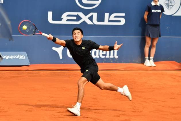 Brandon Nakashima during his match against Pedro Martinez during match of the Barcelona Open Banc Sabadell at Real Club De Tenis Barcelona, Spain Copyright: xAndreaxRositox DSC_4911