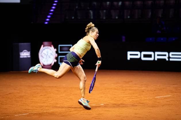 Laura Siegemund bei ihrem Training auf dem Centre Court GER, Porsche Tennis Grand Prix GP Stuttgart 2025, WTA500, 14.04.2025 GER, Porsche Tennis Grand Prix GP Stuttgart 2025, WTA500, 14.04.2025 Stuttgart Copyright: xEibner-Pressefoto RogerxBuerkex EP