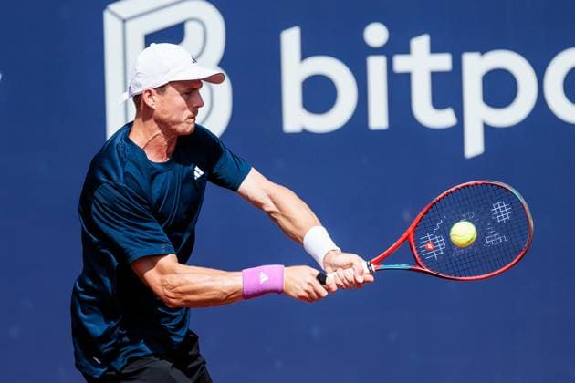 BMW Open München ATP, Tennis Herren 500; 14.04.2025 Billy Harris (Grossbritannien) im Match gegen David Goffin (Belgien) BMW Open by Bitpanda München ATP 500: Tag 3, München, MTTC Iphitos am 14.04.2025 Copyright: xBEAUTIFULxSPORTS Wunderlx