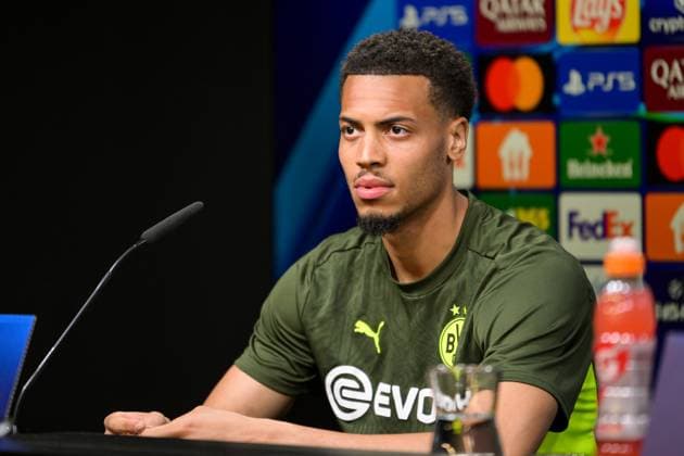 Fußball, Championsleague internationale Pressekonferenz, 20250414, BV Borussia Dortmund - FC Barcelona, Barca Im Bild Felix NMECHA (Dortmund, 8). Dortmund Signal Iduna Park Nordrhein-Westfalen Deutschland Copyright: Passion2Press MarkusxFischerx