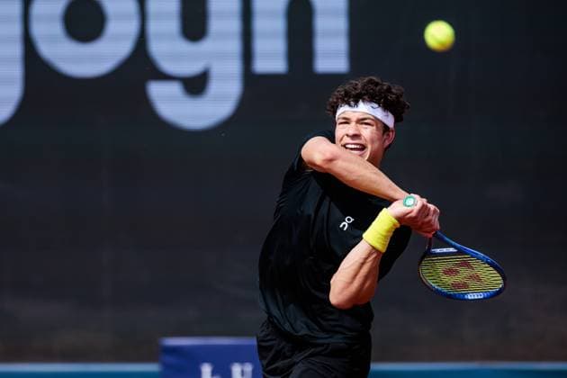 BMW Open München ATP, Tennis Herren 500; 14.04.2025 Ben Shelton (USA) im Match gegen Borna Gojo (Kroatien) BMW Open by Bitpanda München ATP 500: Tag 3, München, MTTC Iphitos am 14.04.2025 Copyright: xBEAUTIFULxSPORTS Wunderlx