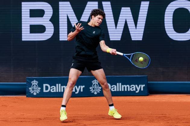 BMW Open München ATP, Tennis Herren 500; 14.04.2025 Ben Shelton (USA) im Match gegen Borna Gojo (Kroatien) BMW Open by Bitpanda München ATP 500: Tag 3, München, MTTC Iphitos am 14.04.2025 Copyright: xBEAUTIFULxSPORTS Wunderlx