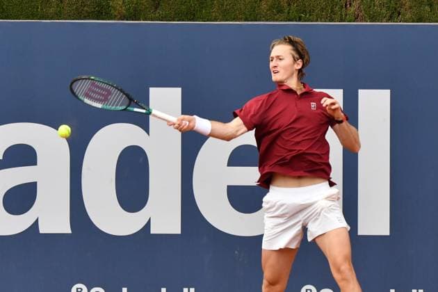Sebastian Korda during his match against Matteo Arnadli during match of the Barcelona Open Banc Sabadell at Real Club De Tenis Barcelona, Spain Copyright: xAndreaxRositox DSC_5447