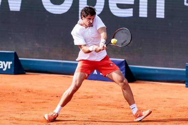 BMW Open München ATP, Tennis Herren 500; 14.04.2025 Borna Gojo (Kroatien) im Match gegen Ben Shelton (USA) BMW Open by Bitpanda München ATP 500: Tag 3, München, MTTC Iphitos am 14.04.2025 Copyright: xBEAUTIFULxSPORTS Wunderlx
