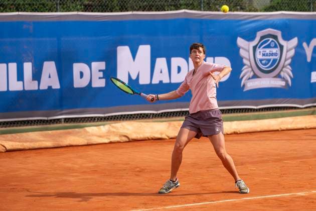 April 14, 2025, Madrid, Madrid, Spain: GAIA SQUARCIALUPI playing match of the X ITF W100 Villa de Madrid, at the Club de Campo Villa de Madrid on April 14, 2025. Madrid Spain - ZUMAc312 20250414_zsp_c312_046 Copyright: xOscarxManuelxSanchezx