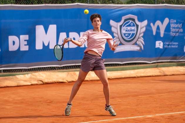 April 14, 2025, Madrid, Madrid, Spain: GAIA SQUARCIALUPI playing match of the X ITF W100 Villa de Madrid, at the Club de Campo Villa de Madrid on April 14, 2025. Madrid Spain - ZUMAc312 20250414_zsp_c312_049 Copyright: xOscarxManuelxSanchezx