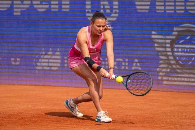 April 14, 2025, Madrid, Madrid, Spain: YLENA IN-ALBON (SUI) playing match of the X ITF W100 Villa de Madrid, at the Club de Campo Villa de Madrid on April 14, 2025. Madrid Spain - ZUMAc312 20250414_zsp_c312_068 Copyright: xOscarxManuelxSanchezx
