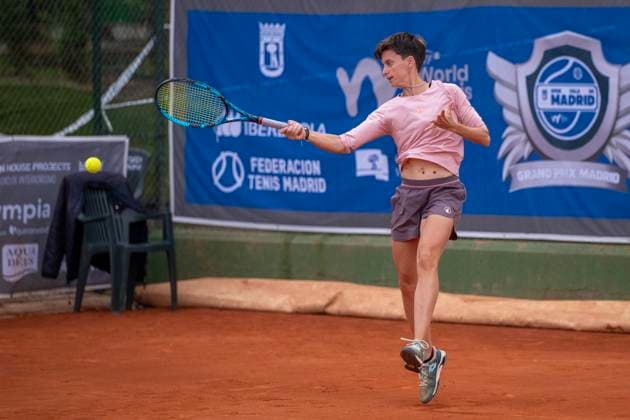 April 14, 2025, Madrid, Madrid, Spain: GAIA SQUARCIALUPI playing match of the X ITF W100 Villa de Madrid, at the Club de Campo Villa de Madrid on April 14, 2025. Madrid Spain - ZUMAc312 20250414_zsp_c312_024 Copyright: xOscarxManuelxSanchezx