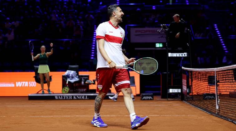 Stuttgart , Porsche Tennis Grand Prix , Doppel-Mixed-Showevent,, Zdravko Kuzmanovic