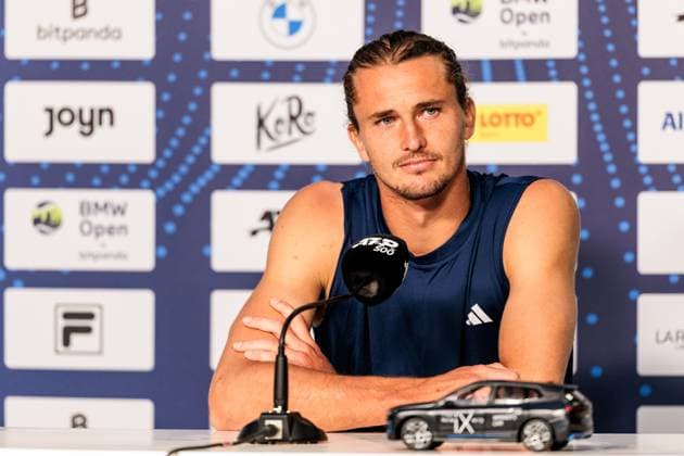 Sport Bilder des Tages BMW Open München ATP, Tennis Herren 500; 14.04.2025 Alexander Zverev (Deutschland) während der Pressekonferenz BMW Open by Bitpanda München ATP 500: Tag 3, München, MTTC Iphitos am 14.04.2025 Copyright: xBEAUTIFULxSPORTS Wunderlx