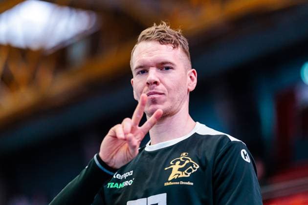 Andre Haber (HC Elbflorenz 2006, Trainer) GER, TuS N-Luebbecke vs. HC Elbflorenz 2006, Handball, 2. Bundesliga, 27. Spieltag, Spielzeit 2024 2025, 14.04.2025 GER, TuS N-Luebbecke vs. HC Elbflorenz 2006, Handball, 2. Bundesliga, 27. Spieltag, Spielzeit 2024 2025, 14.04.2025 Luebbecke