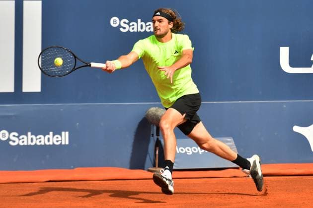 TENNIS - Internazionali di Tennis - Barcelona Open 2025 Stefanos TsitsPhoto by IPA ABACAPRESS.COMs during of the Barcelona Open Banc Sabadell at Real Club De Tenis Barcelona, Spain Barcelona Spain  Copyright: xIPAxSport ABACAx