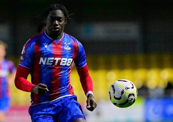 Crystal Palace u21s v Chelsea u21s, London, UK - 14 Apr 2025 Hindolo Mustapha of Crystal Palace U21, U 21 s during the Premier League 2 match between Crystal Palace u21s and Chelsea u21s at The VBS Community Stadium, Sutton, London on 14 April 2025 ( London VBS Community Stadium London England Copyright: xAlanxStanford PPAUKx PPA-180294
