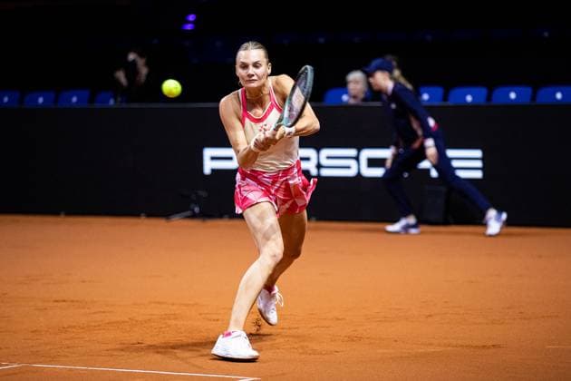 im Bild Dayana YASTREMSKA UKR Jelena OSTAPENKO LAT vs Dayana YASTREMSKA UKR GER, Porsche Tennis Grand Prix GP Stuttgart 2025, WTA500, 15.04.2025 GER, Porsche Tennis Grand Prix GP Stuttgart 2025, WTA500, 15.04.2025 Stuttgart Copyright: xEibner-Pressefoto RogerxBuerkex EP