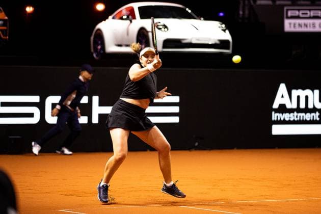 im Bild Dayana Jelena OSTAPENKO LAT Jelena OSTAPENKO LAT vs Dayana YASTREMSKA UKR GER, Porsche Tennis Grand Prix GP Stuttgart 2025, WTA500, 15.04.2025 GER, Porsche Tennis Grand Prix GP Stuttgart 2025, WTA500, 15.04.2025 Stuttgart Copyright: xEibner-Pressefoto RogerxBuerkex EP