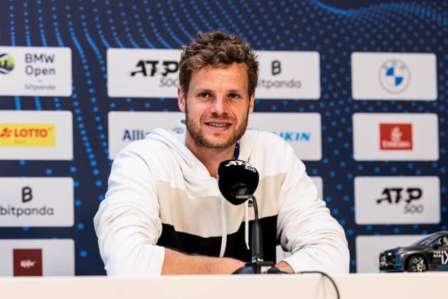 BMW Open München ATP, Tennis Herren 500; 15.04.2025 Yannick Hanfmann (Deutschland) während der Pressekonferenz BMW Open by Bitpanda München ATP 500: Tag 4, München, MTTC Iphitos am 15.04.2025 Copyright: xBEAUTIFULxSPORTS Wunderlx