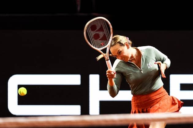 Im Bild Donna Vekic CRO Donna Vekic CRO vs Jana Fett CRO GER, Porsche Tennis Grand Prix GP Stuttgart 2025, WTA500, 15.04.2025 GER, Porsche Tennis Grand Prix GP Stuttgart 2025, WTA500, 15.04.2025 Stuttgart Copyright: xEibner-Pressefoto RogerxBuerkex EP
