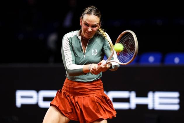 Im Bild Donna Vekic CRO Donna Vekic CRO vs Jana Fett CRO GER, Porsche Tennis Grand Prix GP Stuttgart 2025, WTA500, 15.04.2025 GER, Porsche Tennis Grand Prix GP Stuttgart 2025, WTA500, 15.04.2025 Stuttgart Copyright: xEibner-Pressefoto RogerxBuerkex EP