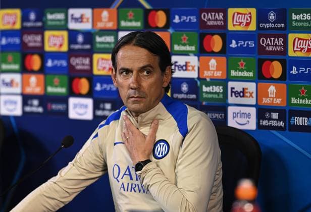 Sport Bilder des Tages FUSSBALL CHAMPIONS LEAGUE SAISON 2024 2025 Viertelfinal Rueckspiel Inter Mailand - FC Bayern Muenchen 15.04.2025 Pressekonferenz Inter Mailand: Trainer Simone Inzaghi