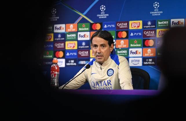 FUSSBALL CHAMPIONS LEAGUE SAISON 2024 2025 Viertelfinal Rueckspiel Inter Mailand - FC Bayern Muenchen 15.04.2025 Pressekonferenz Inter Mailand: Trainer Simone Inzaghi