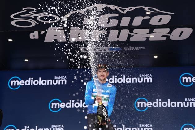 Zurlo Matteo Of S.C. Padovani Polo Cherry Bank during the Giro d™Abruzzo, stage 1 from Scerni to Crecchio (151 km) - Abruzzo, Italy - Tuesday, April 15, 2025. - cycling .  Copyright: xMassimoxPaolone LaPressex