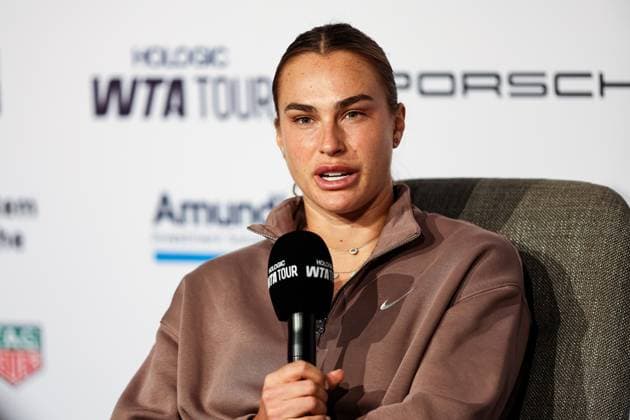Aryna Sabalenka im Interview GER, Porsche Tennis Grand Prix GP Stuttgart 2025, WTA500, 15.04.2025 GER, Porsche Tennis Grand Prix GP Stuttgart 2025, WTA500, 15.04.2025 Stuttgart Copyright: xEibner-Pressefoto RogerxBuerkex EP