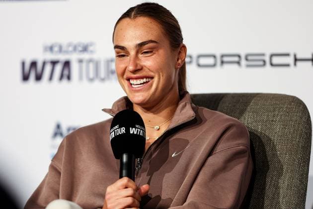 Aryna Sabalenka im Interview GER, Porsche Tennis Grand Prix GP Stuttgart 2025, WTA500, 15.04.2025 GER, Porsche Tennis Grand Prix GP Stuttgart 2025, WTA500, 15.04.2025 Stuttgart Copyright: xEibner-Pressefoto RogerxBuerkex EP
