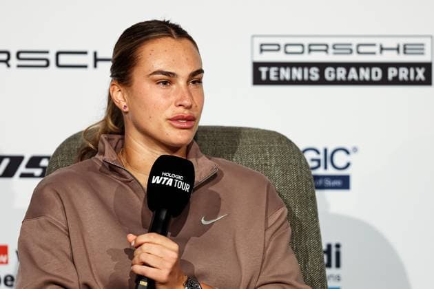 Aryna Sabalenka im Interview GER, Porsche Tennis Grand Prix GP Stuttgart 2025, WTA500, 15.04.2025 GER, Porsche Tennis Grand Prix GP Stuttgart 2025, WTA500, 15.04.2025 Stuttgart Copyright: xEibner-Pressefoto RogerxBuerkex EP
