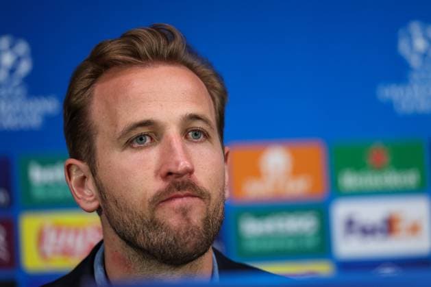Harry Kane 9 (FC Bayern Muenchen) auf der Pressekonferenz, Pressekonferenz, Inter Mailand vs. FC Bayern Muenchen, Fussball, Champions League, Viertelfinale, Rueckspiel, 15.04.2025 Mailand Lombardei Italien