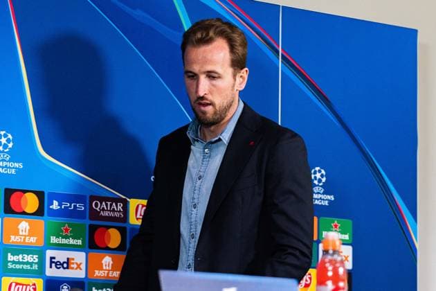 15.04.2025, Pressekonferenz mit Vincent Kompany und Harry Kane, Inter Mailand vs. FC Bayern München, UEFA Champions League, Viertelfinale-Rückspiel Copyright: xBahhoxKarax