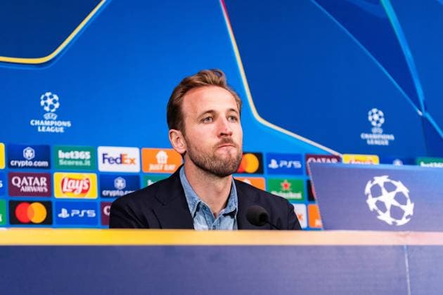 15.04.2025, Pressekonferenz mit Vincent Kompany und Harry Kane, Inter Mailand vs. FC Bayern München, UEFA Champions League, Viertelfinale-Rückspiel Copyright: xBahhoxKarax