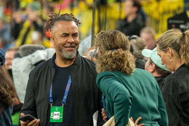 Patrick Olaiya Olukayode Owomoyela ist im Stadion, GER BVB Borussia Dortmund 09 vs. FC Barcelona, Barca Fussball, Champions League, Viertelfinale, Saison 2024 2025, 15.04.2025 GER BVB Borussia Dortmund 09 vs. FC Barcelona, Fussball, Champions League, Viertelfinale, Saison 2024 2025, 15.04.2025 Dortmund Copyright: xEibner-Pressefoto FabianxFriesex EP_FFE
